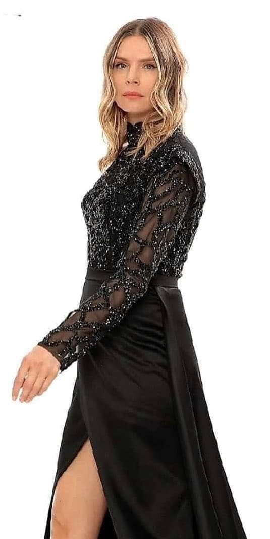 Rochie  Lunga cu o Mâneca Lux05 - imagine 2