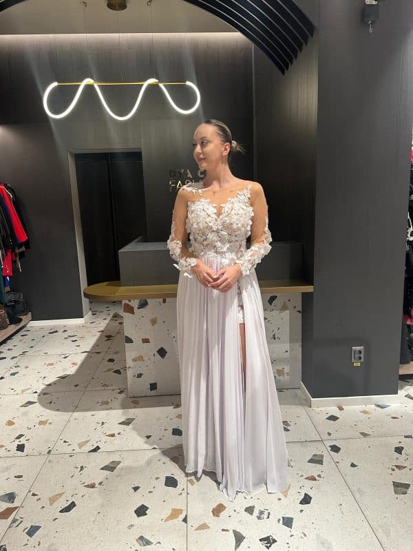 Rochie  Alb Erika DYA24 - imagine 9