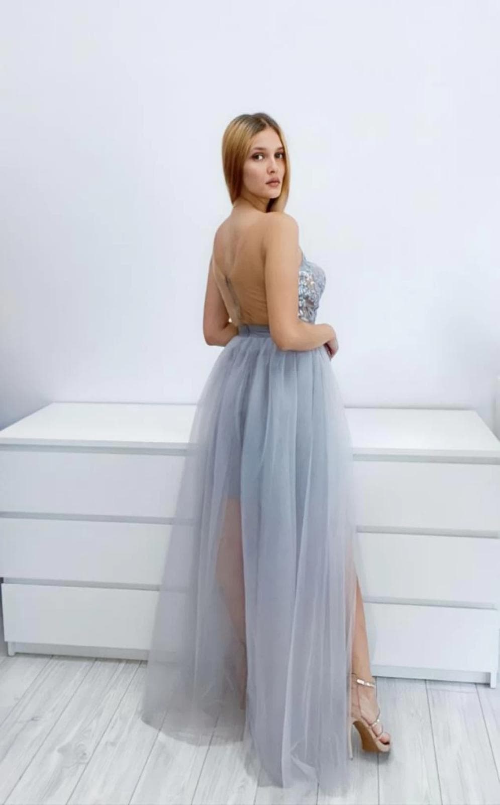 Rochie Tulle cu Broderie DYA29 - imagine 6