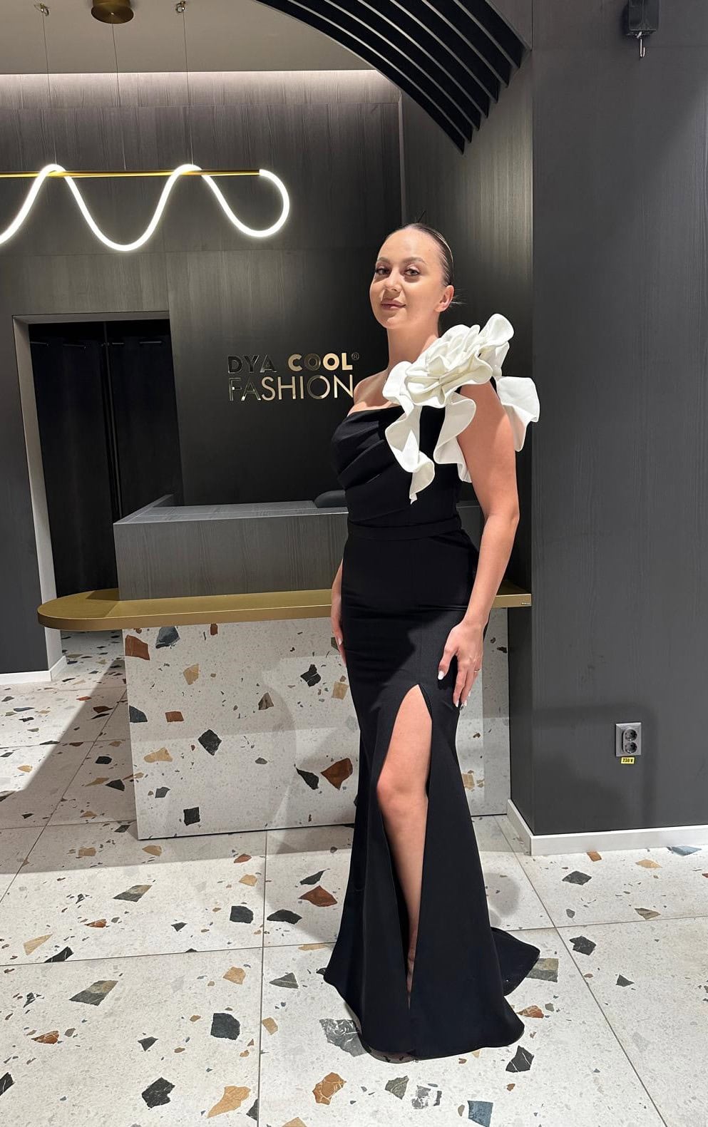 Rochie Lunga White-Flower DYA337 - imagine 4