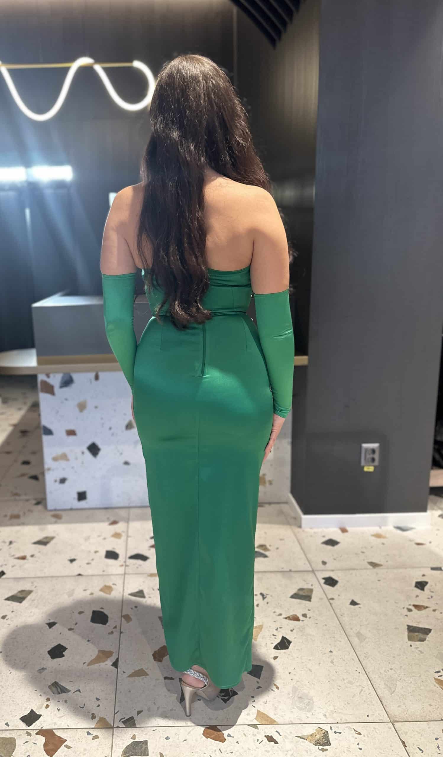 Rochie Satin Cu Cristale  DYA312 - imagine 4