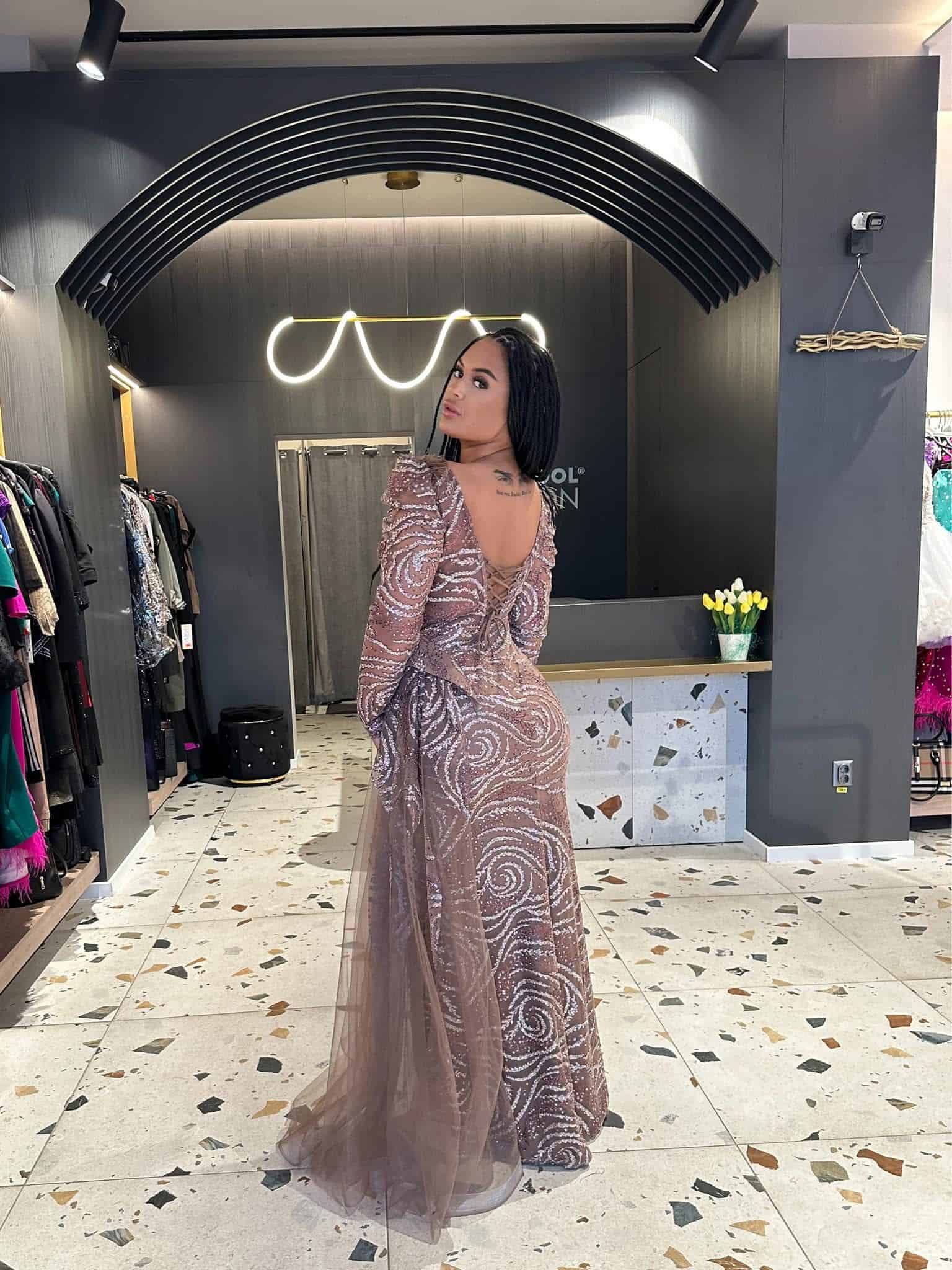 Rochie Maro si Argintiu DYA12 - imagine 3