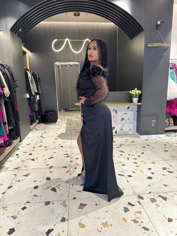 Rochie de Satin si Dantela DYA17 - imagine 3