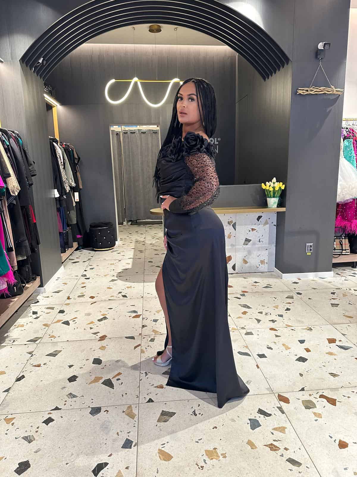 Rochie de Satin si Dantela DYA17 - imagine 3