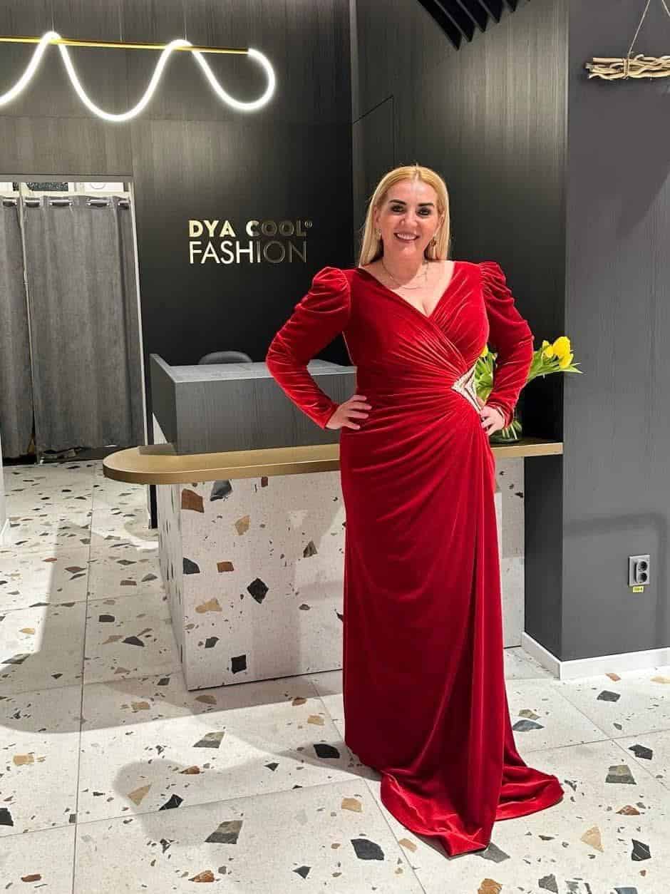Rochie Catifea Maneca DYA27