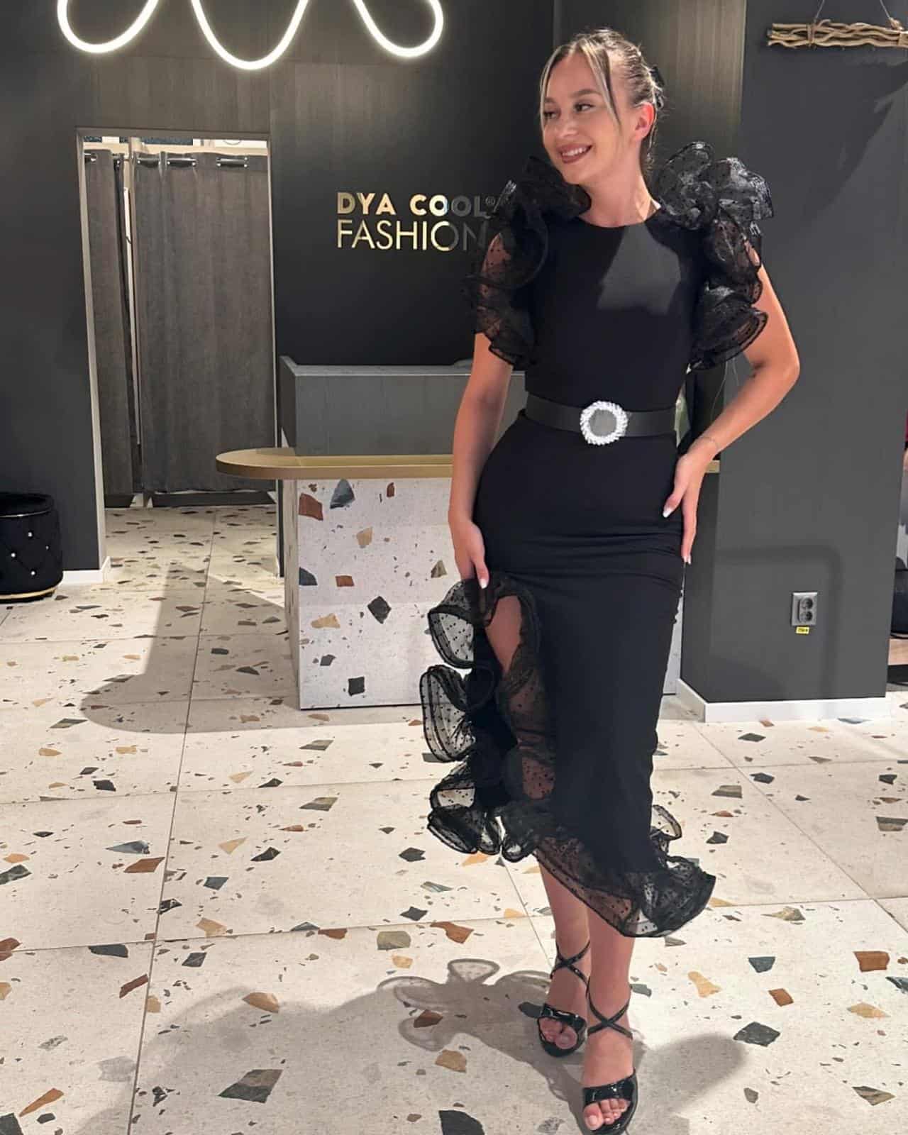 Rochie Eleganta cu Tulle si Curea DYA304