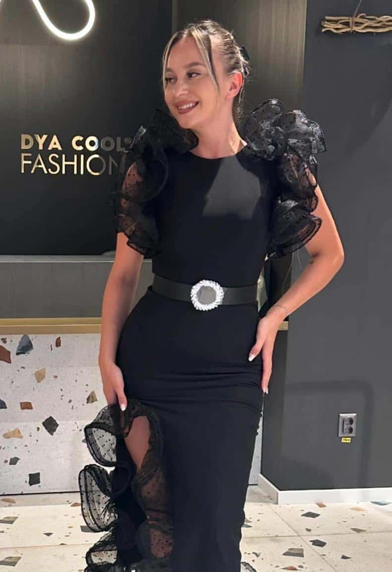 Rochie Eleganta cu Tulle si Curea DYA304 - imagine 3