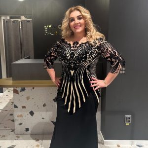 Rochie Negru-Bej Lux DYA313