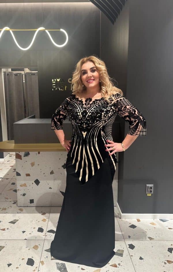 Rochie Negru-Bej Lux DYA313