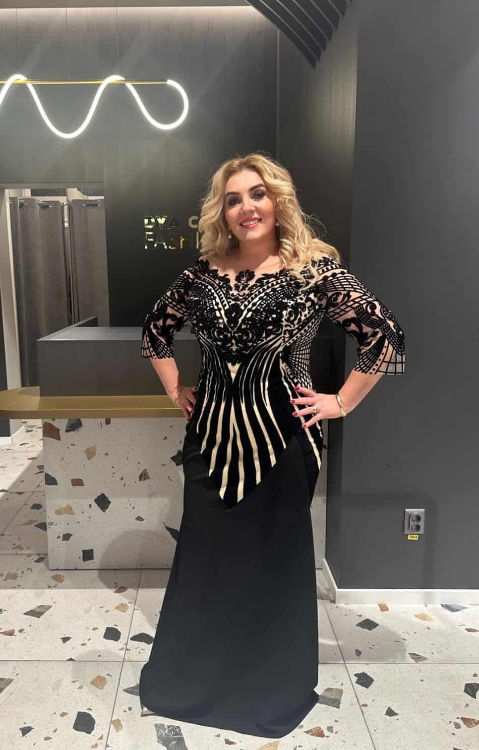 Rochie Negru-Bej Lux DYA313