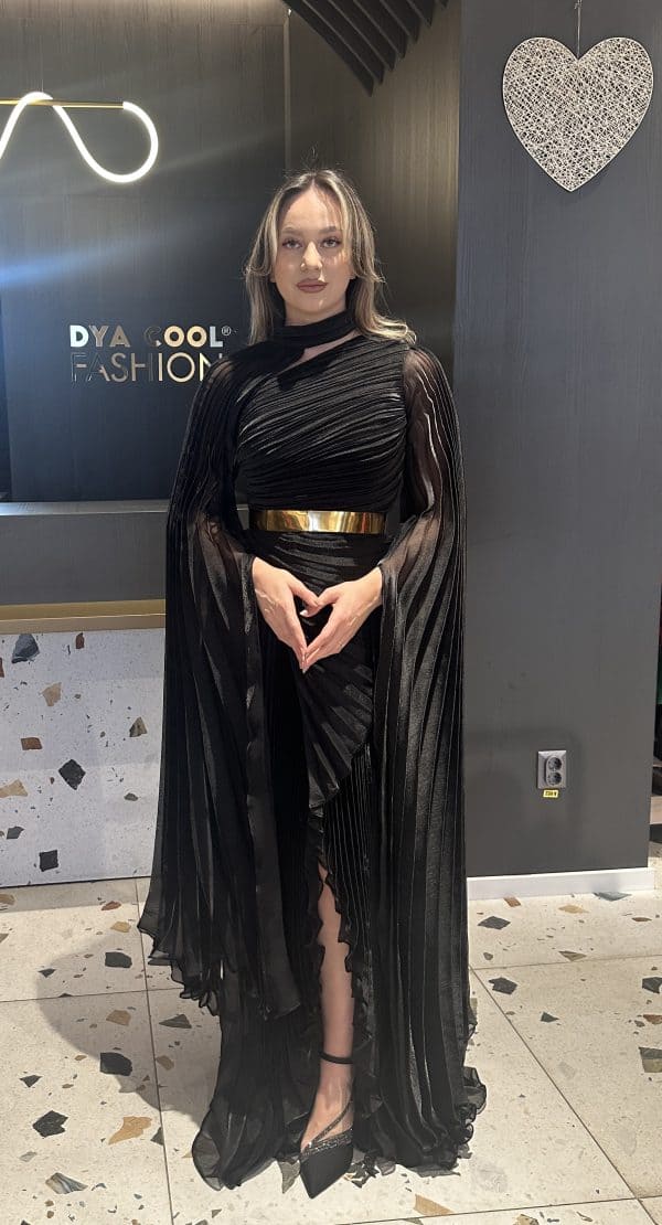 Rochie Lunga  cu Pliuri DYA398 - imagine 12
