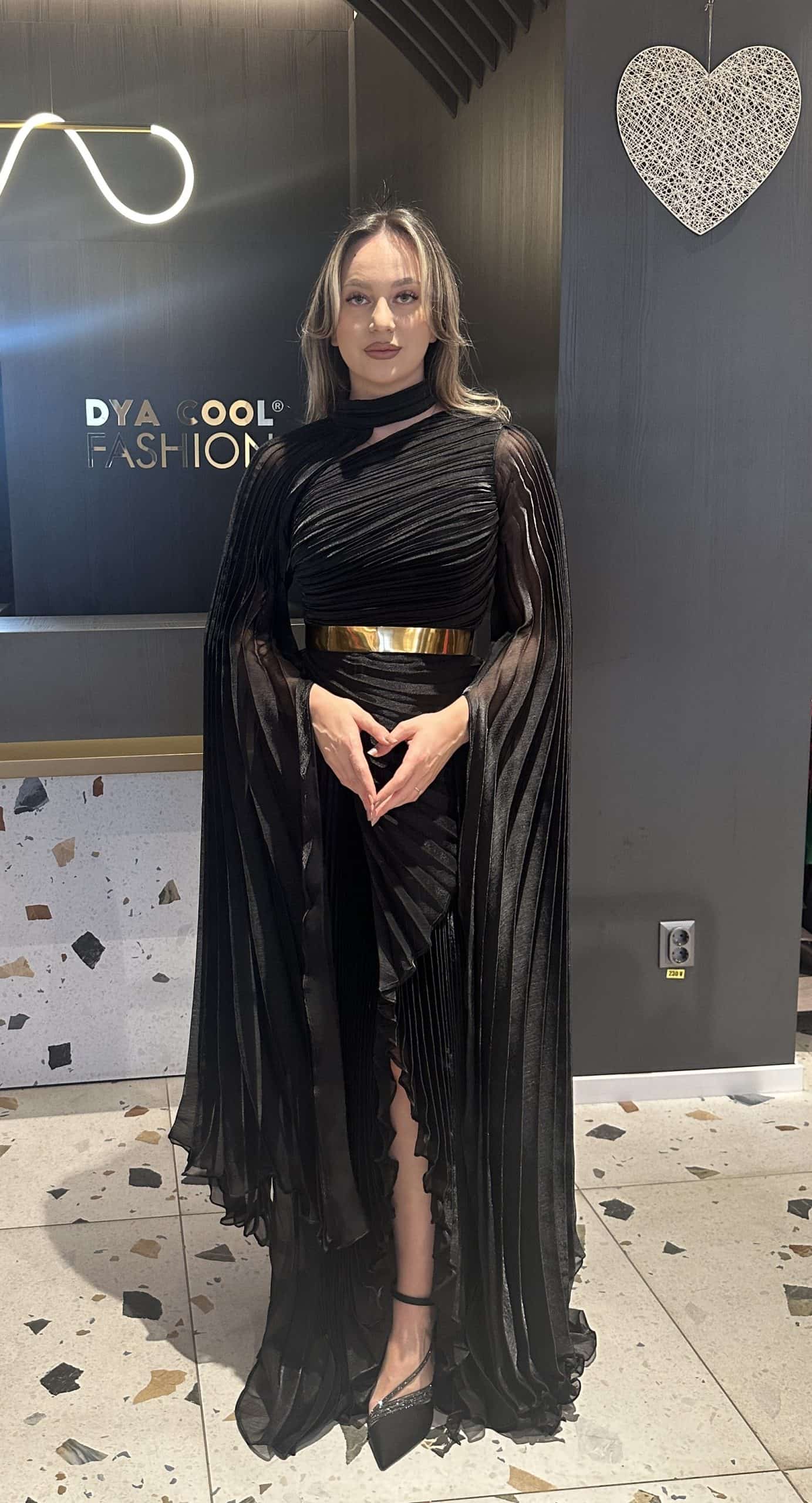 Rochie Lunga  cu Pliuri DYA398 - imagine 12