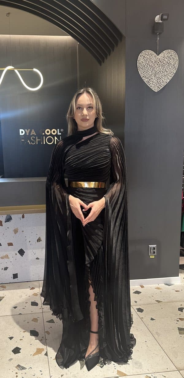 Rochie Lunga  cu Pliuri DYA398 - imagine 3
