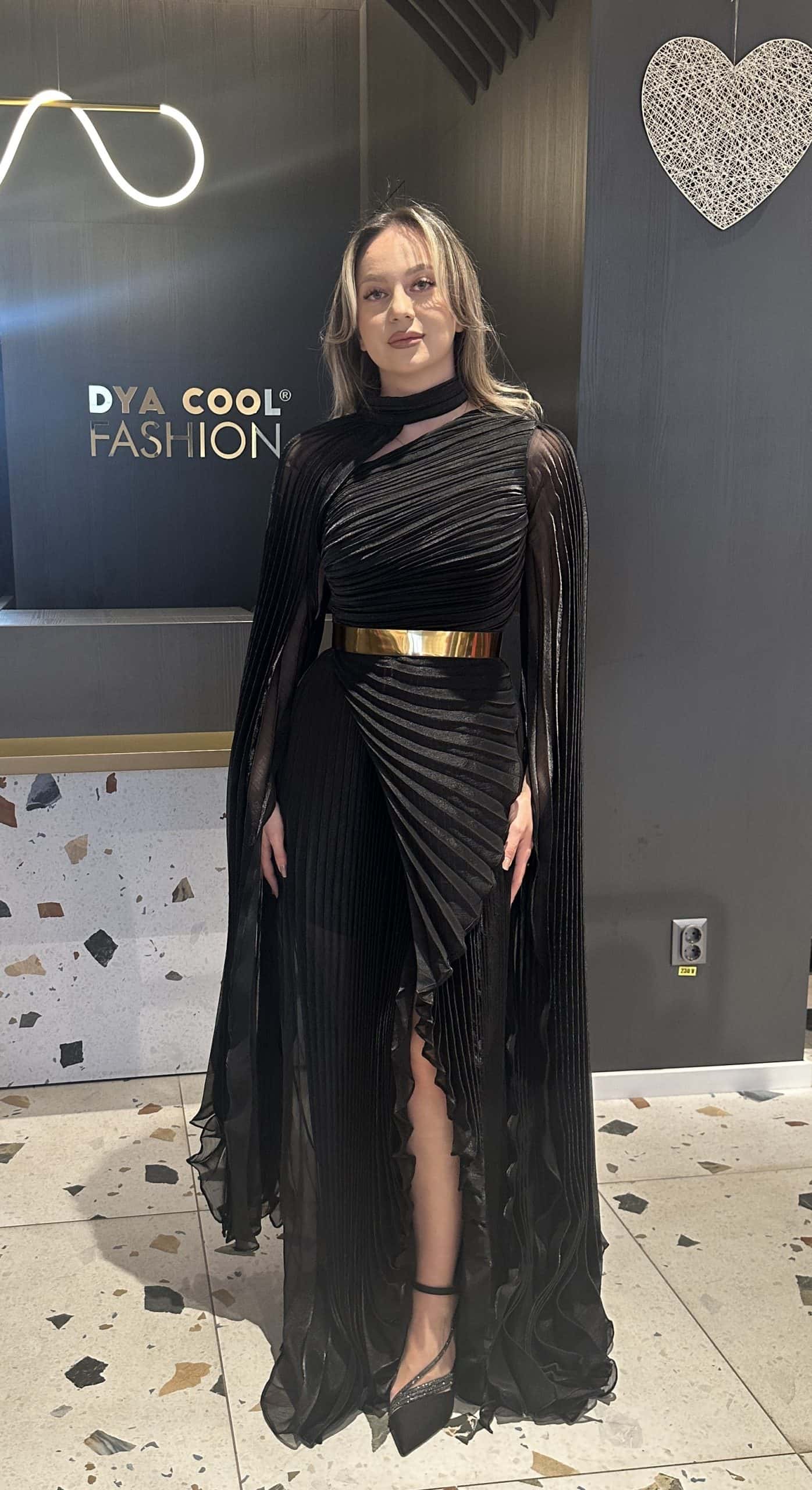Rochie Lunga  cu Pliuri DYA398 - imagine 9