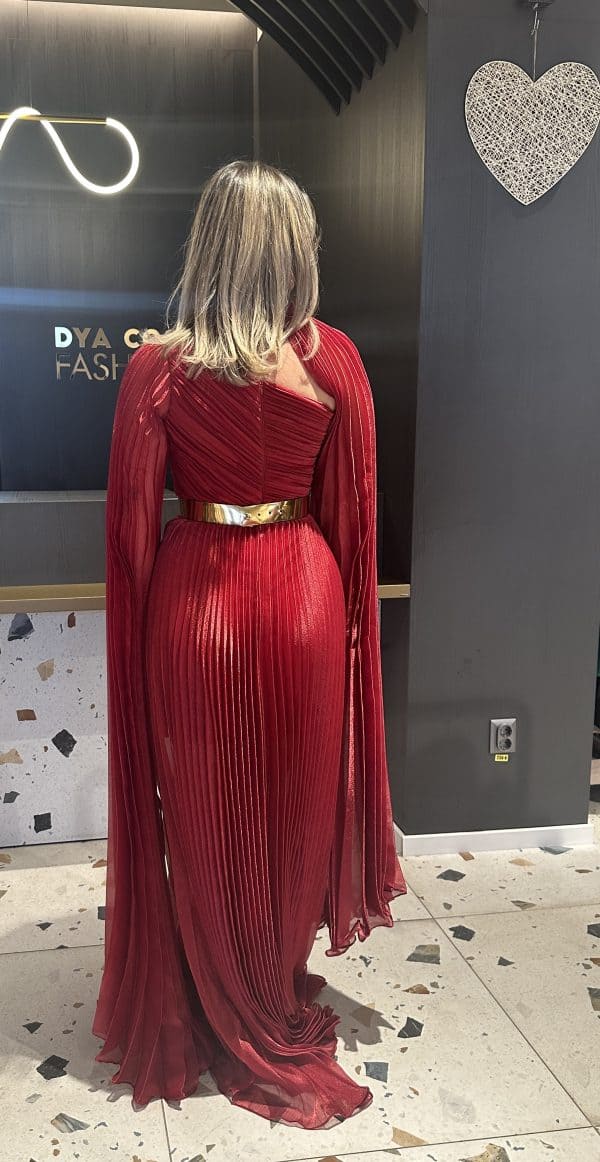 Rochie Lunga  cu Pliuri DYA398 - imagine 13