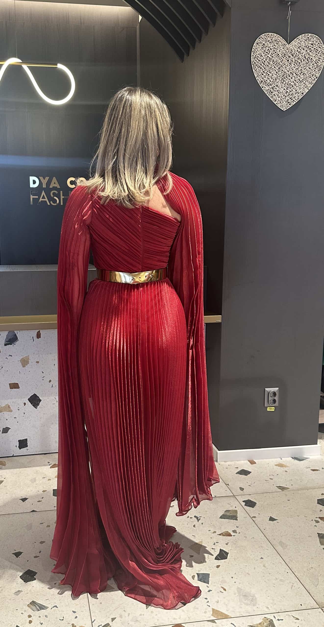 Rochie Lunga  cu Pliuri DYA398 - imagine 13