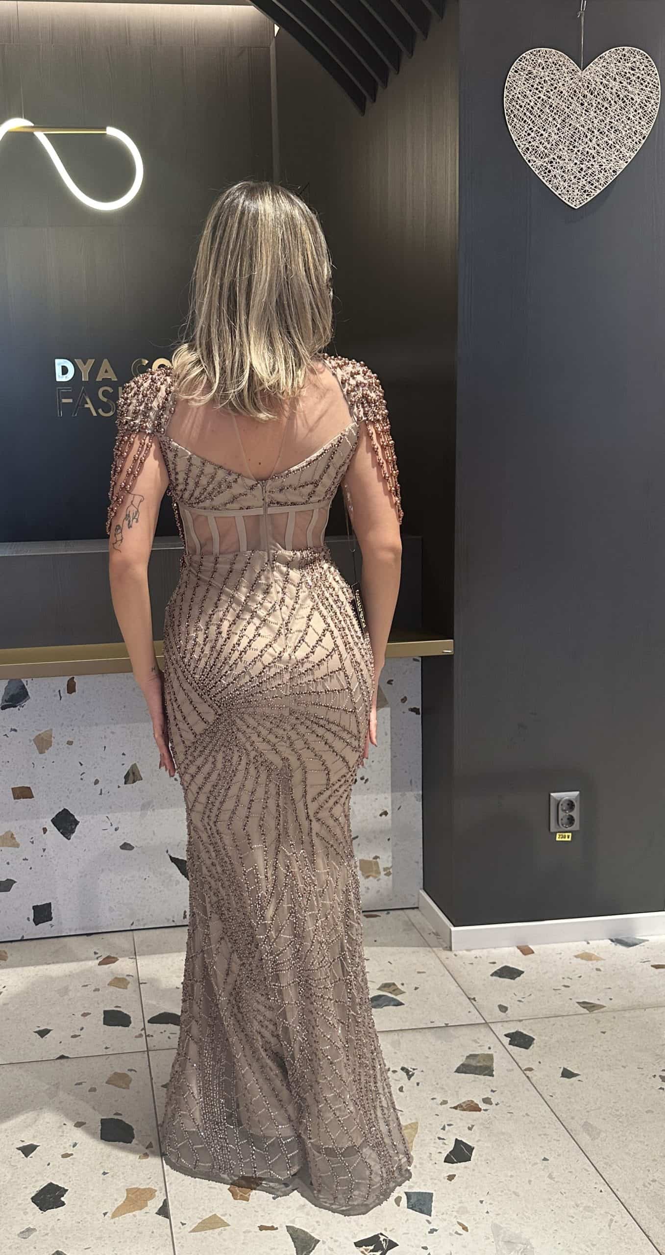 Rochie Lunga Lux cu Margele  DYA401 - imagine 5