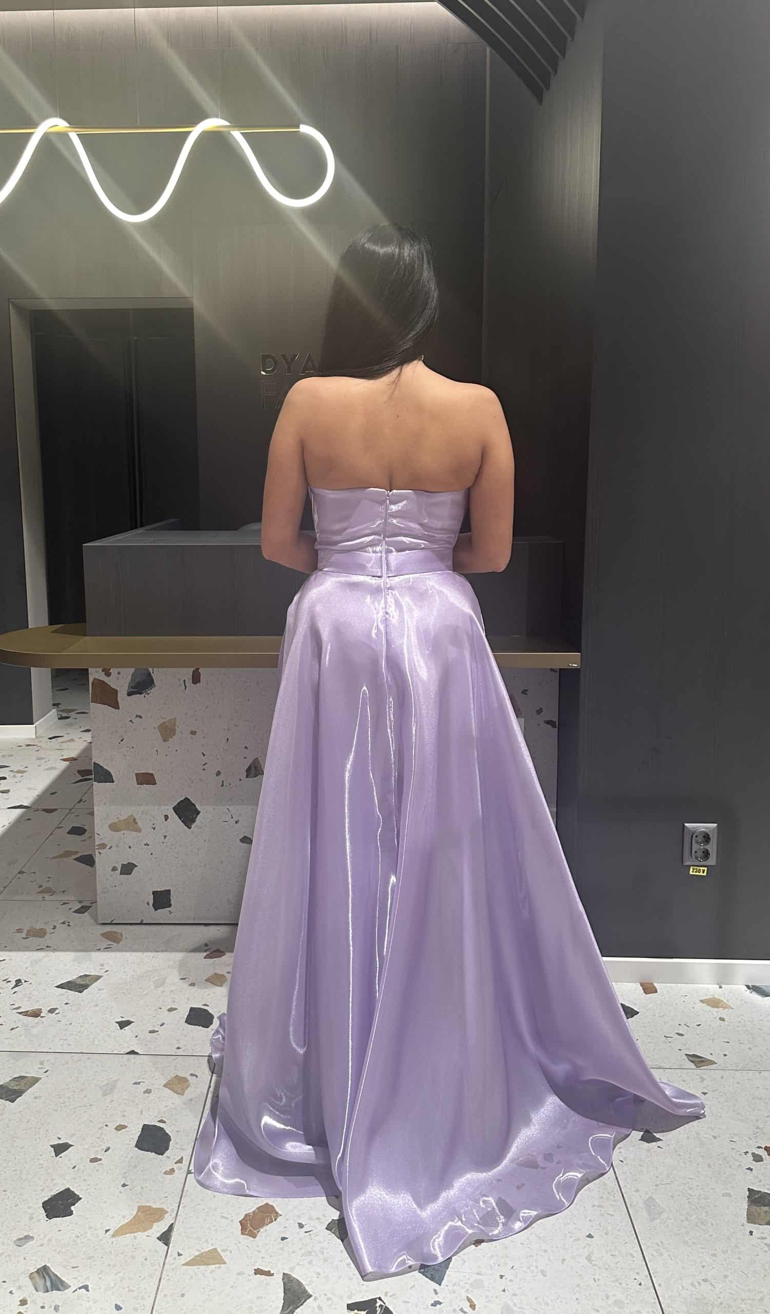 Rochie Princess Mov Maneca Detasabile DYA412 - imagine 6