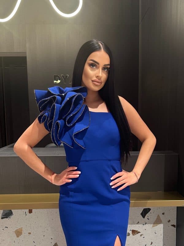 Rochie Lunga Albastru Royal FL DYA407 - imagine 3