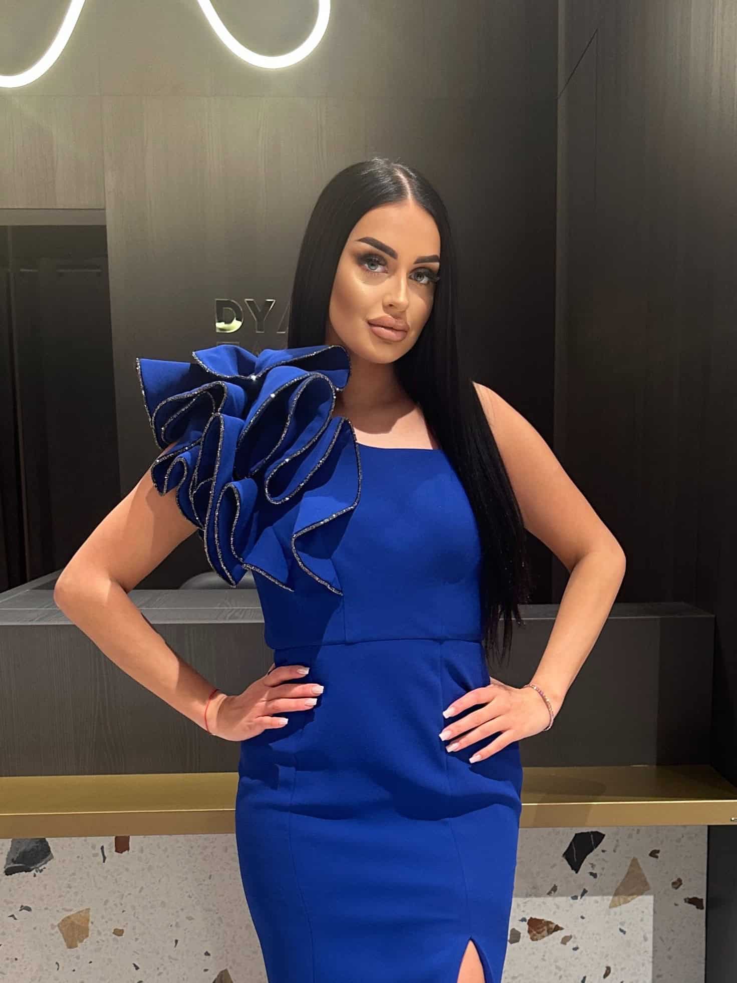 Rochie Lunga Albastru Royal FL DYA407 - imagine 3
