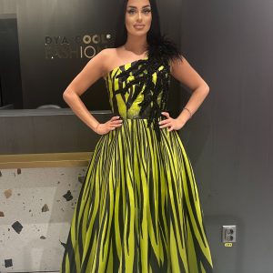 Rochie Tafta Negru/Verde  DYA411