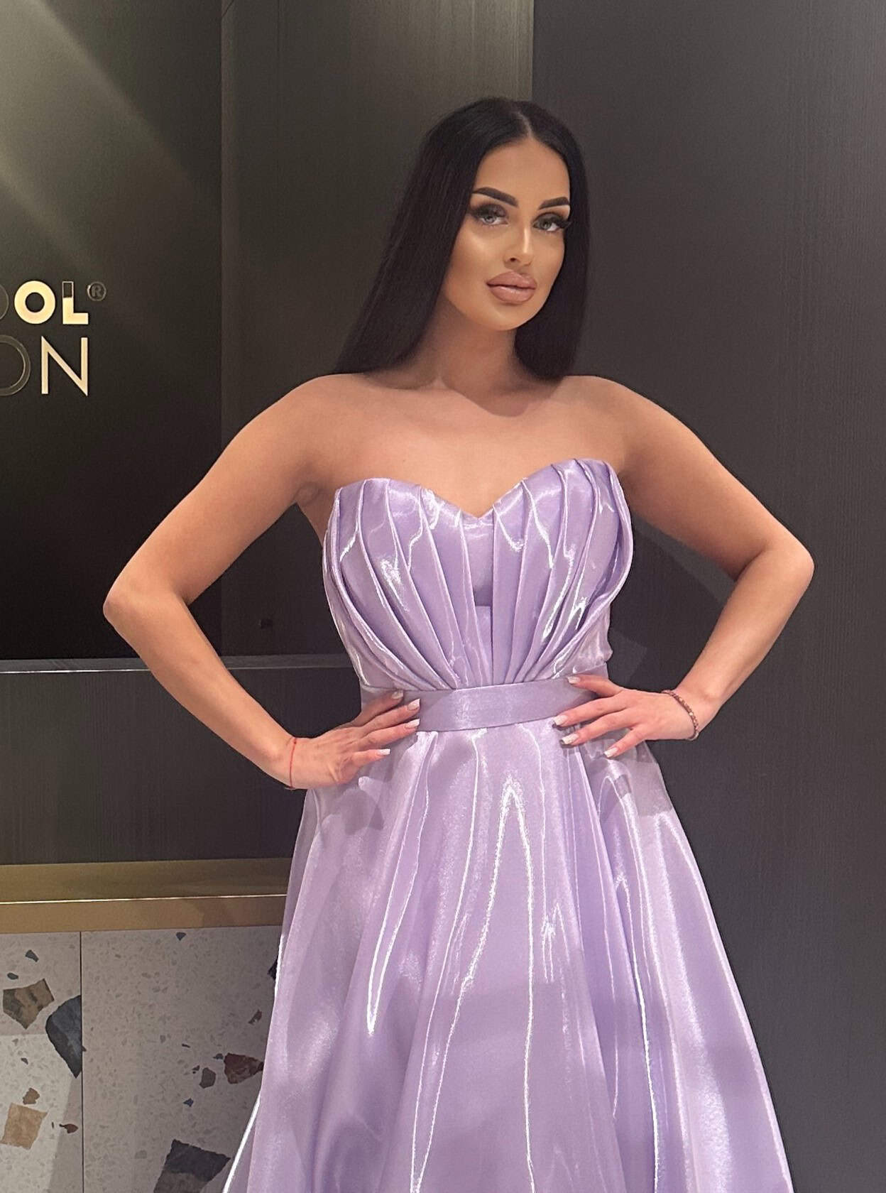 Rochie Princess Mov Maneca Detasabile DYA412 - imagine 4