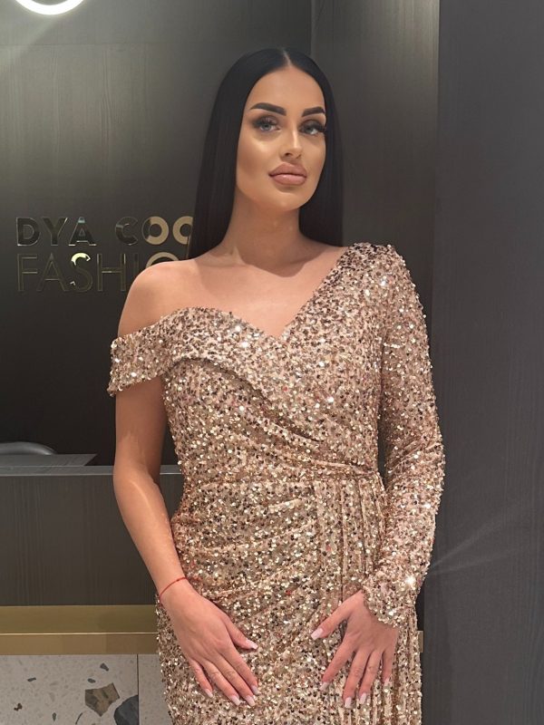 Rochie Lunga Cupru-Auriu DYA423