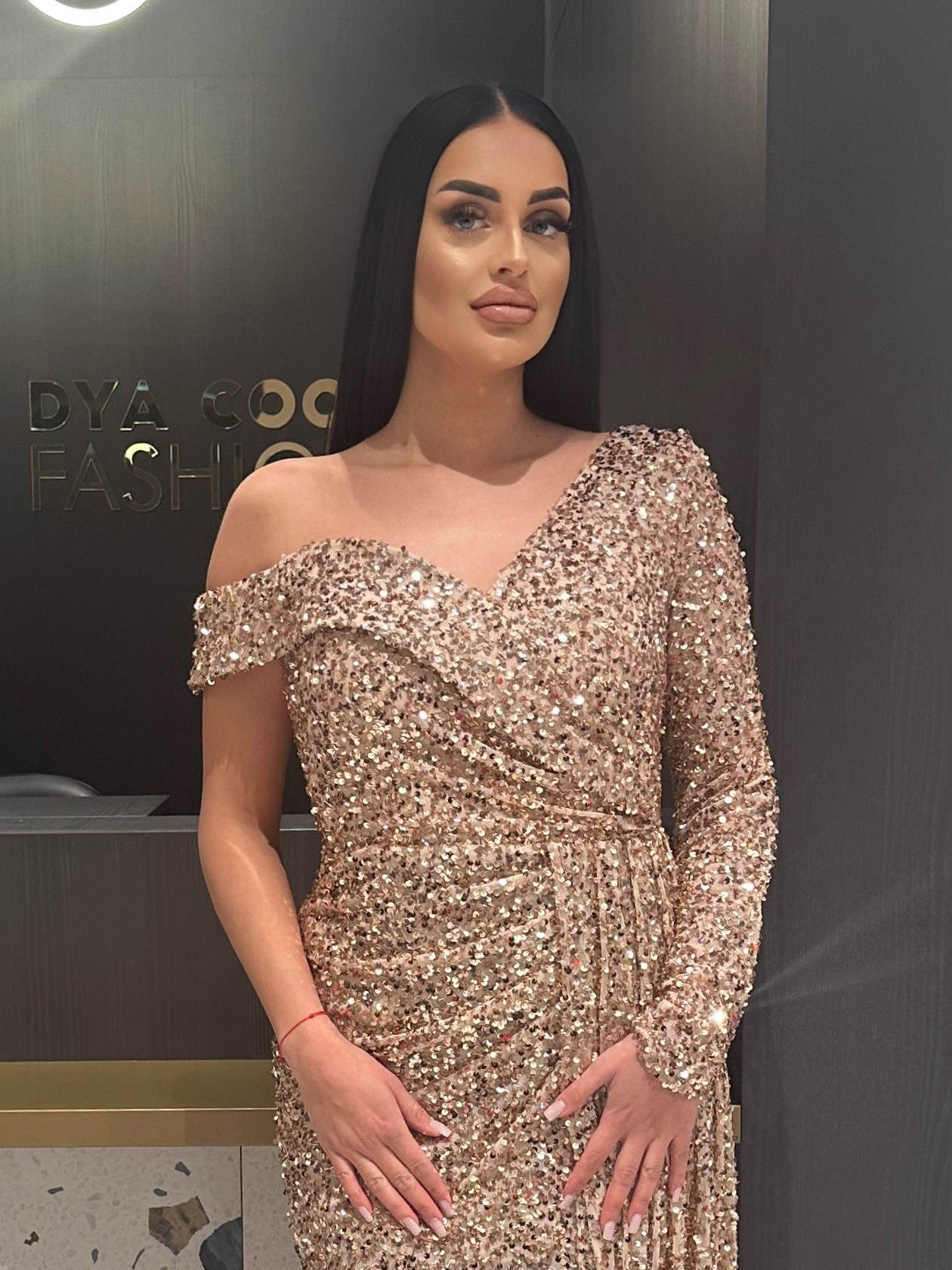 Rochie Lunga Cupru-Auriu DYA423