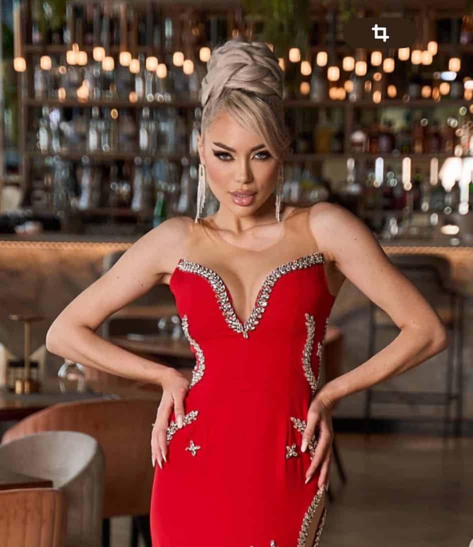 Rochie Lunga cu Cristale DYA352 - imagine 3