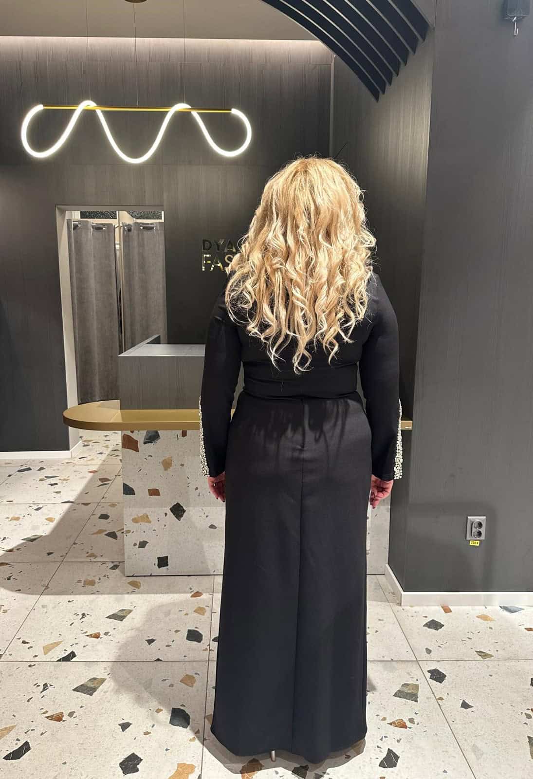 Rochie Lunga cu Maneca  DYA359 - imagine 4