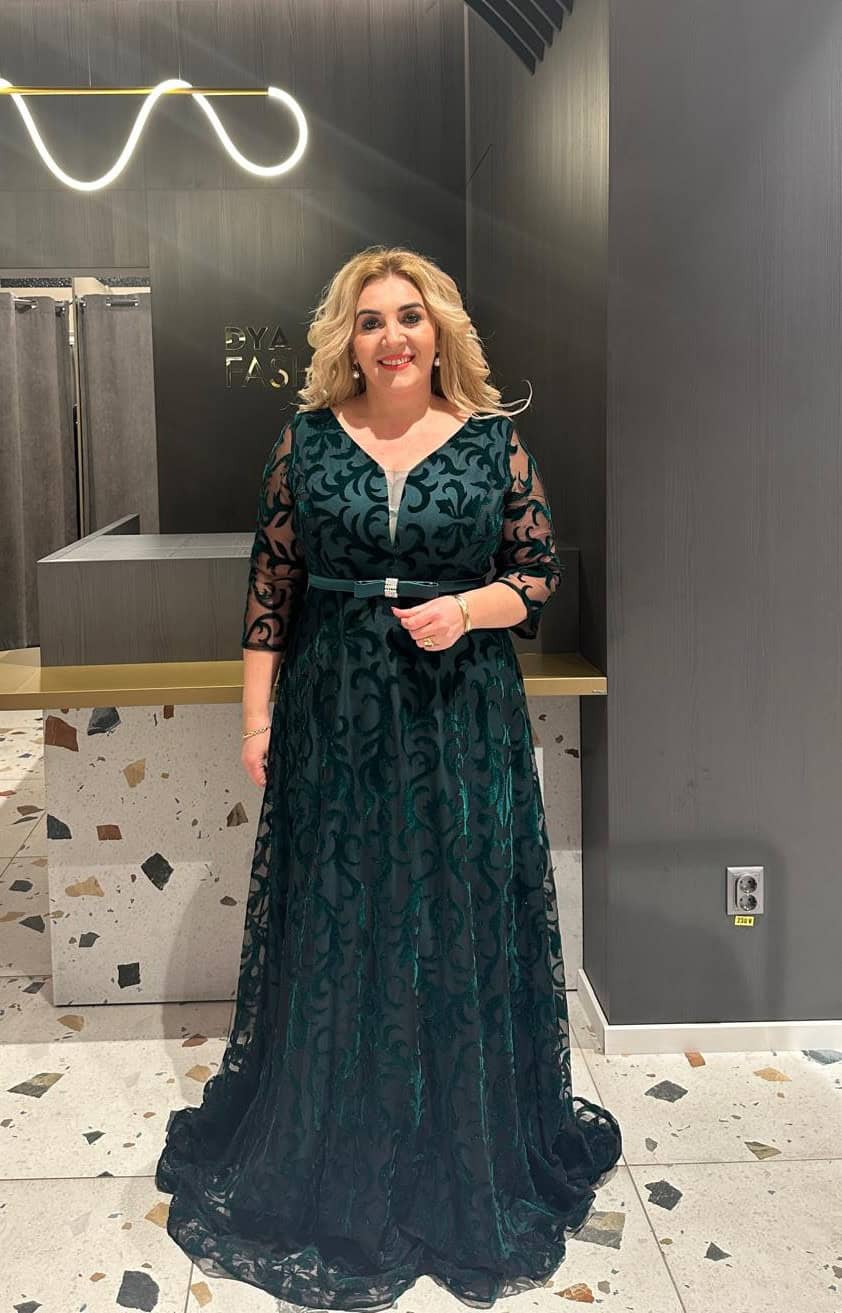 Rochie cu Insertie de Velour DYA362 - imagine 3