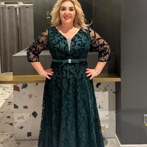 Rochie cu Insertie de Velour DYA362