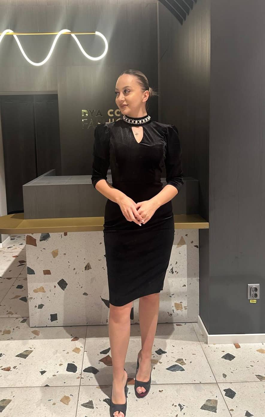 Rochie Velour Scurta DYA365 - imagine 3
