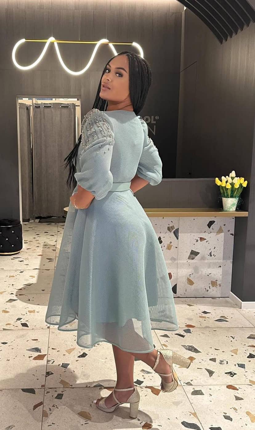 Rochie  Midi cu Maneca DYA372 - imagine 3