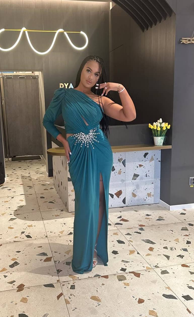 Rochie Lunga Verde  DYA373 - imagine 3