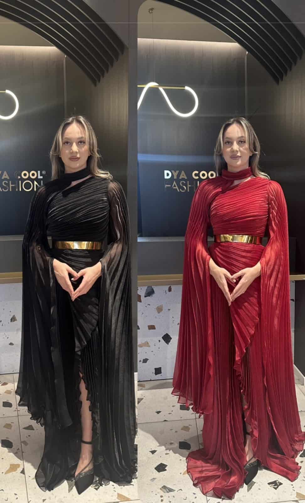 Rochie Lunga  cu Pliuri DYA398