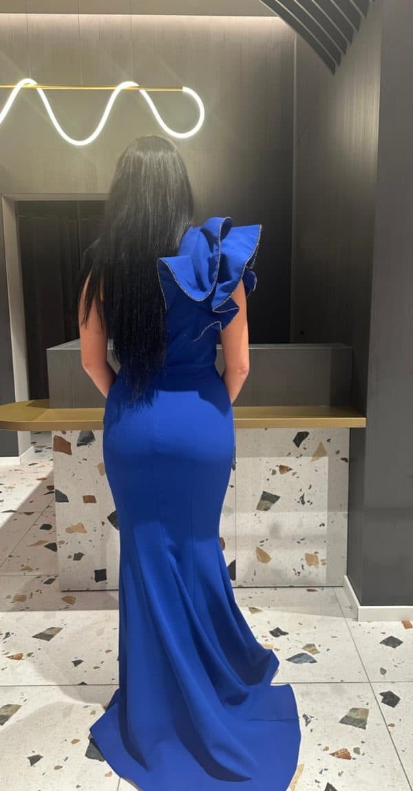 Rochie Lunga Albastru Royal FL DYA407 - imagine 5