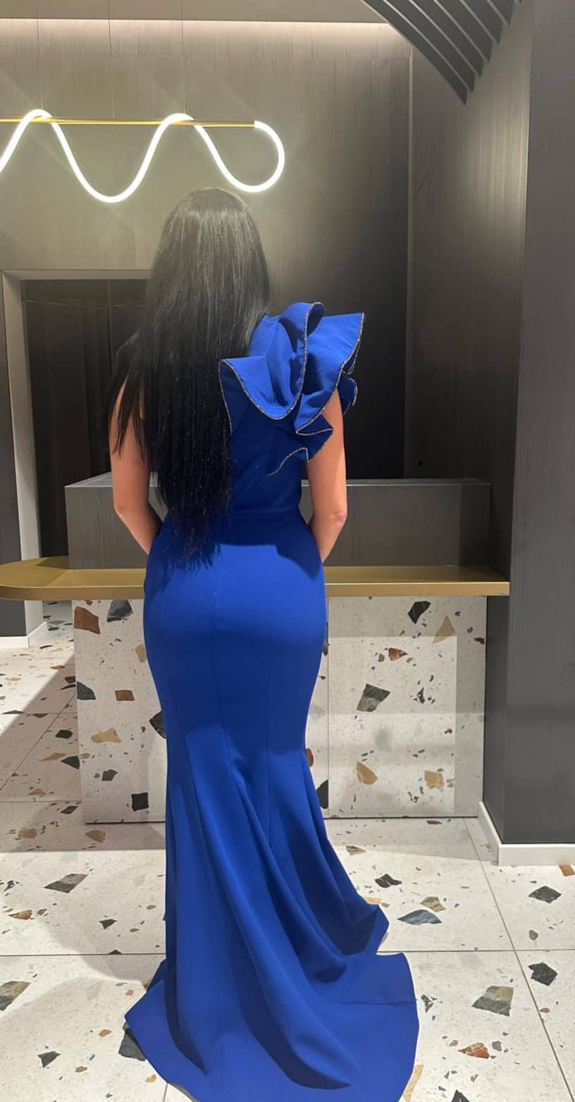Rochie Lunga Albastru Royal FL DYA407 - imagine 5