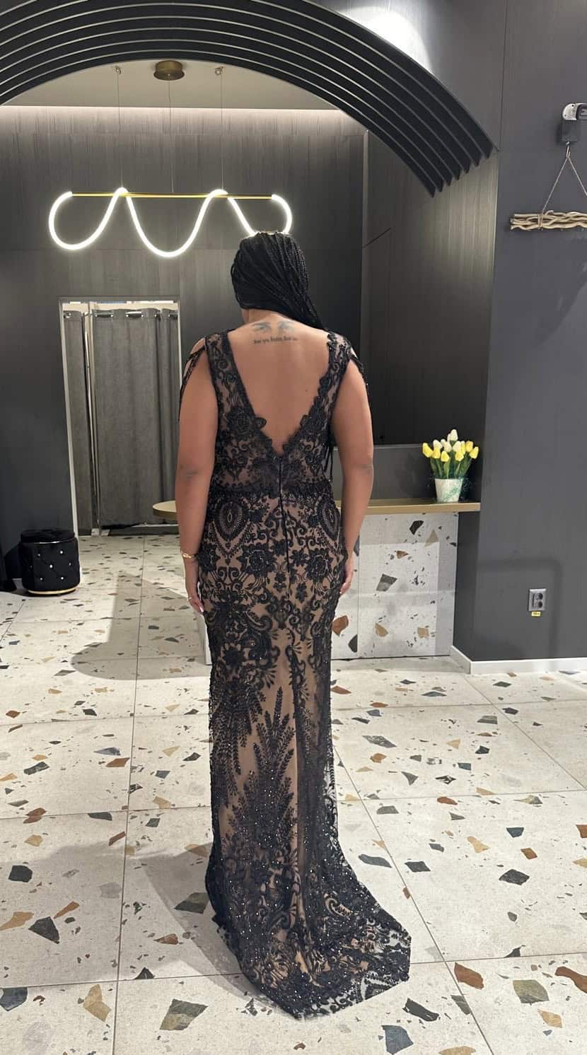 Rochie Lungă Lux Negru DYA459 - imagine 5