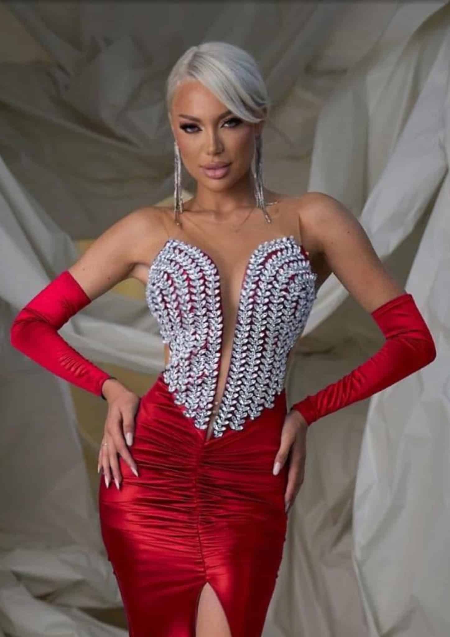 Rochie Lunga Rosie cu Cristale DYA433