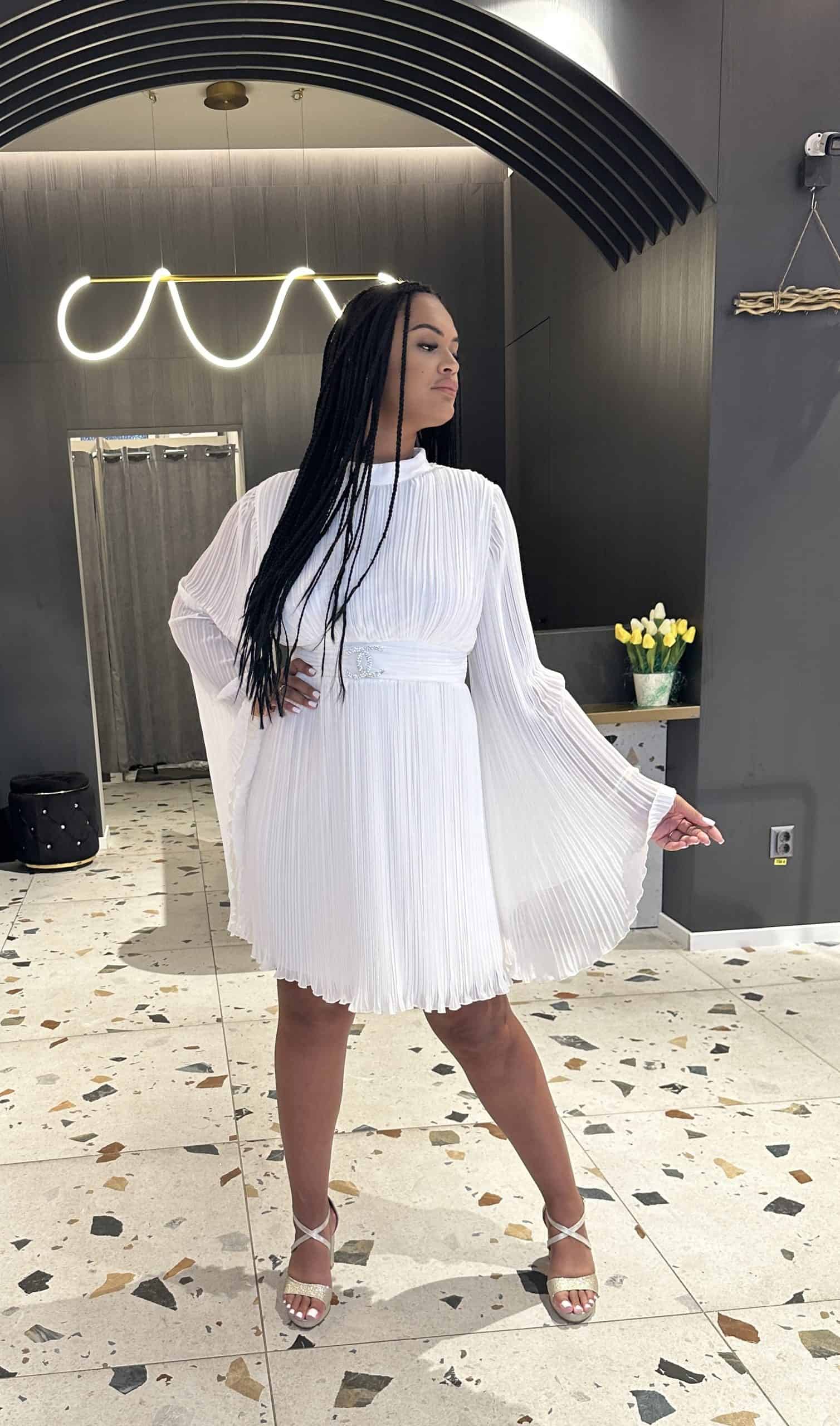 Rochie Scurta cu Pliuri DYA462 - imagine 6