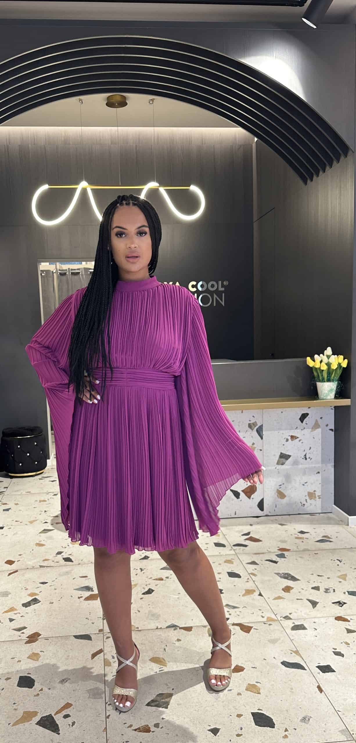 Rochie Scurta cu Pliuri DYA462 - imagine 2