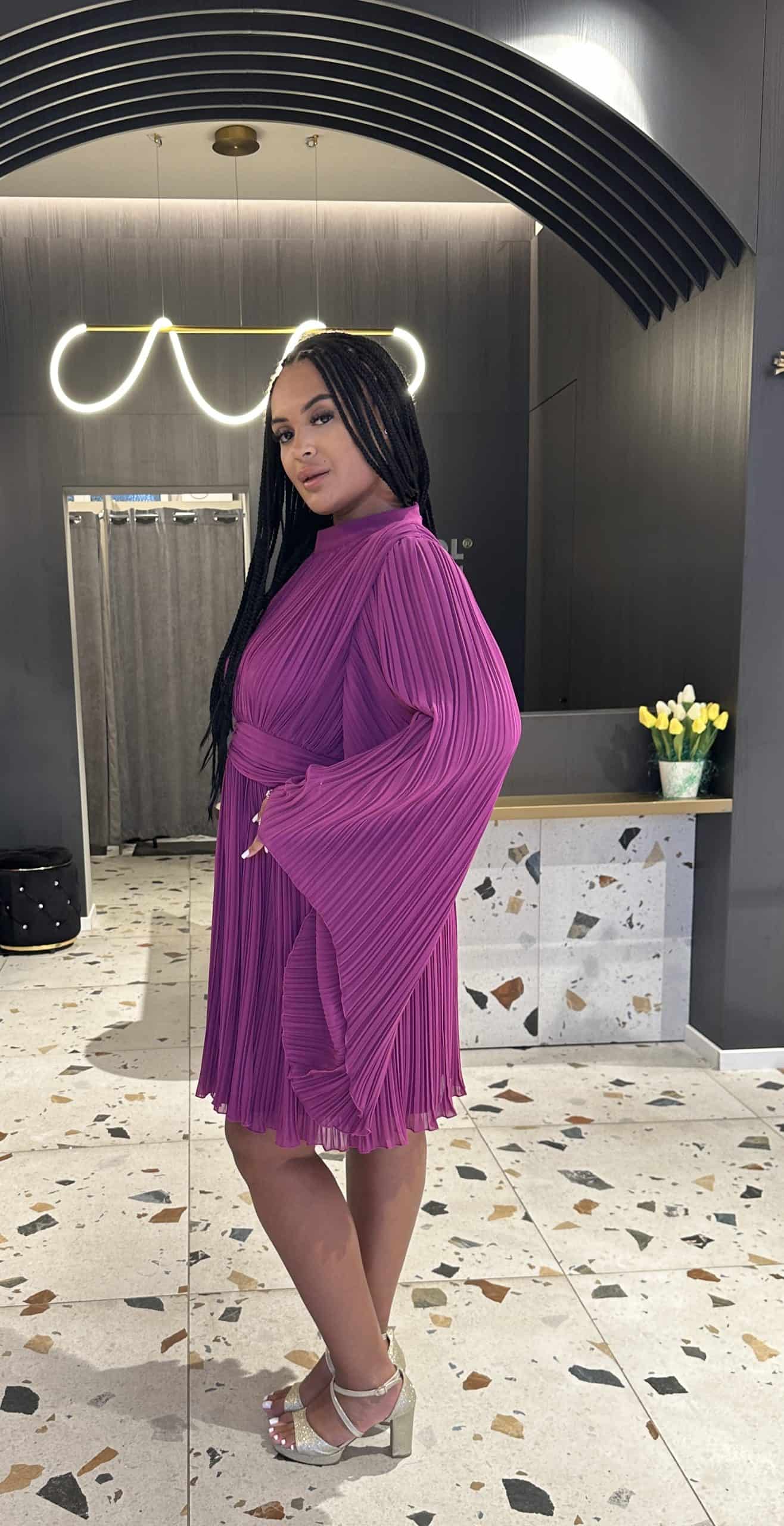 Rochie Scurta cu Pliuri DYA462 - imagine 4