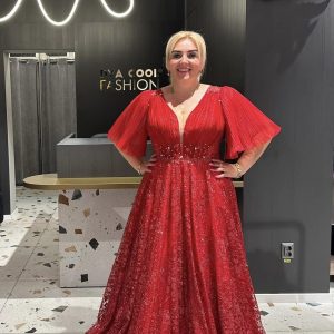 Rochie Rosie Largă cu Mânecă 3/4 DYA 438