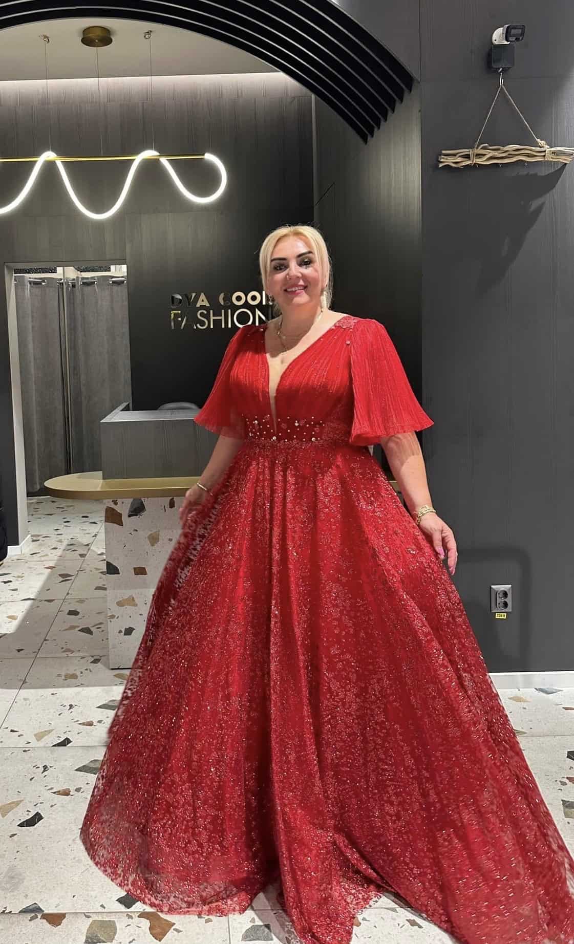 Rochie Rosie Largă cu Mânecă 3/4 DYA 438 - imagine 2