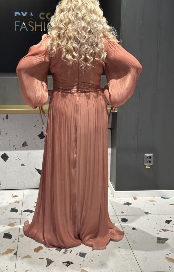 Rochie Lunga Larga Caramiziu DYA572 - imagine 6