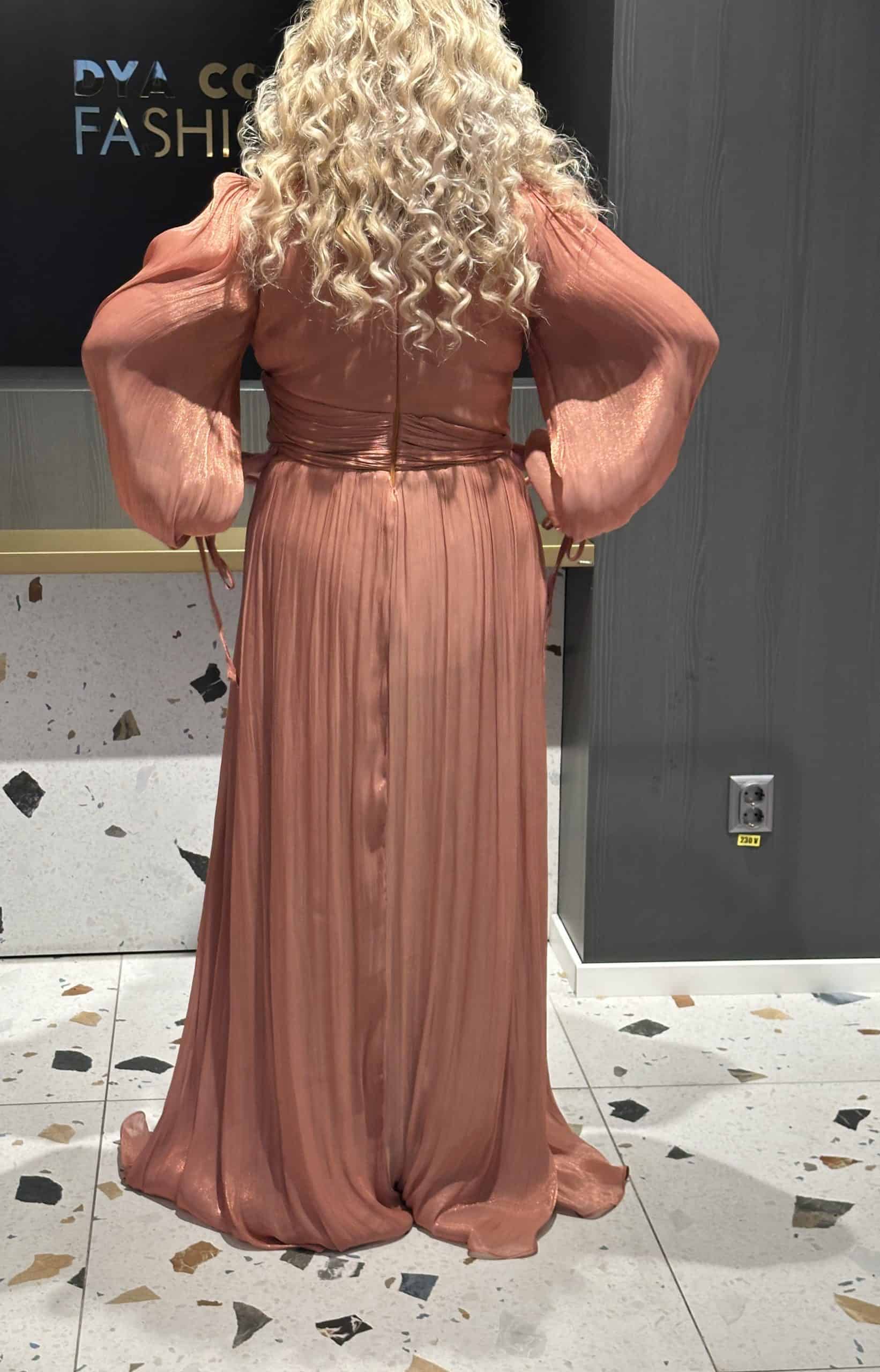 Rochie Lunga Larga Caramiziu DYA572 - imagine 6