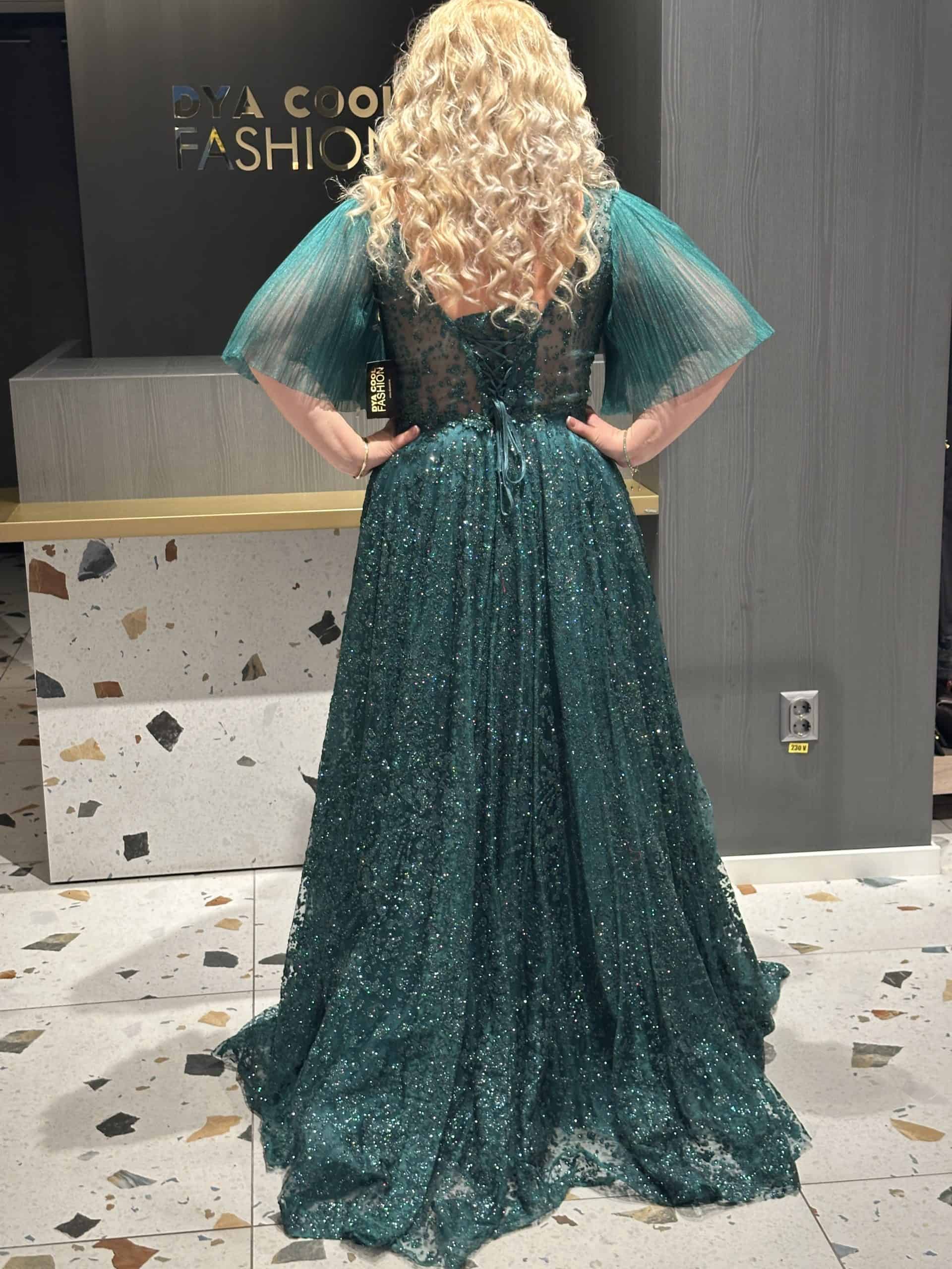 Rochie Lunga Lux Verde DYA580 - imagine 6