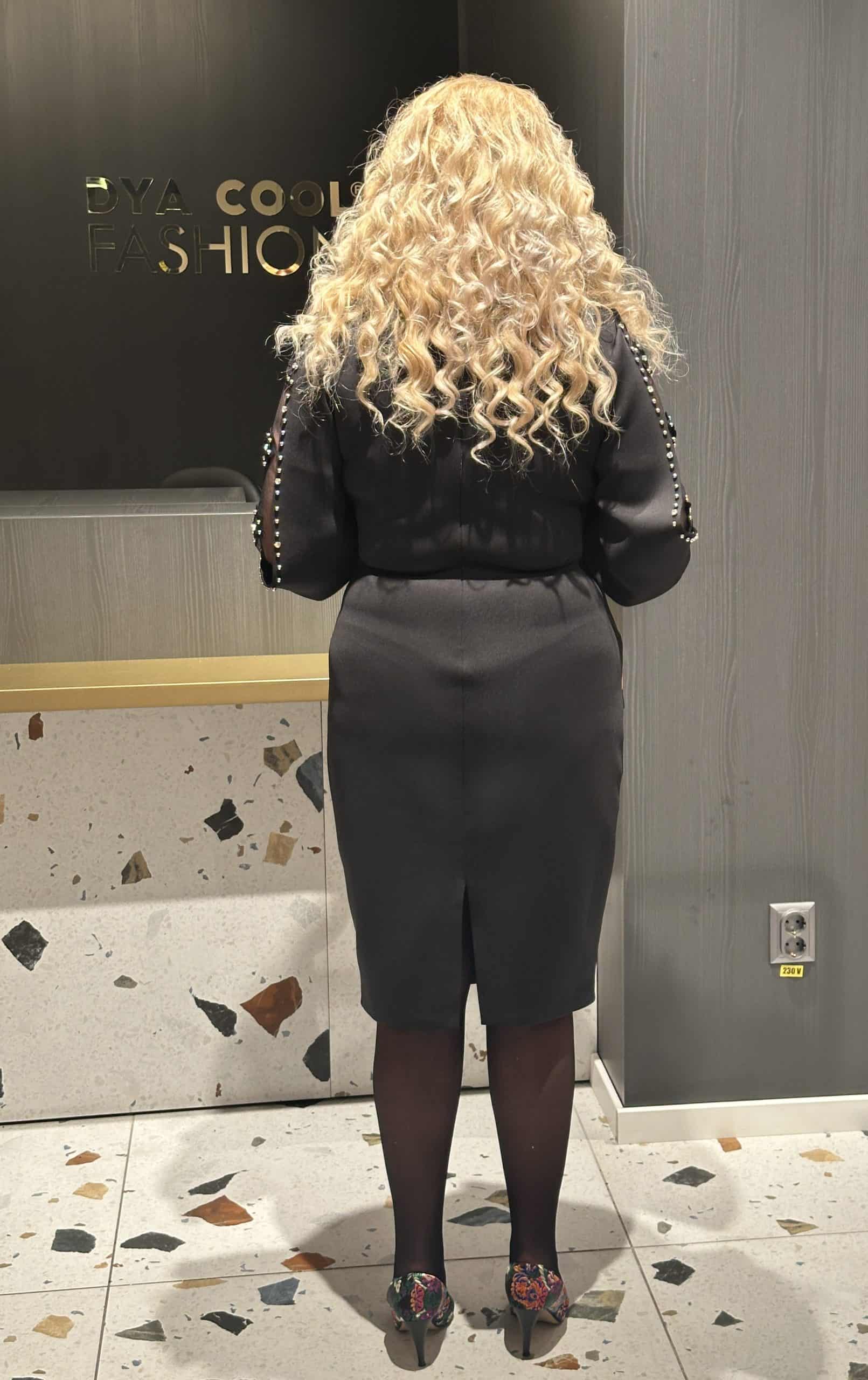 Rochie Midi Neagra DYA582 - imagine 6