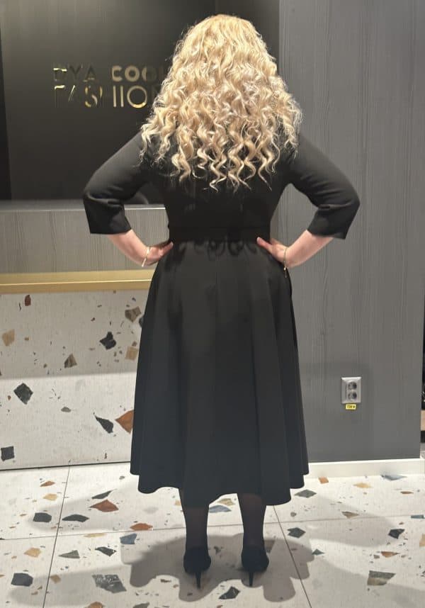 Rochie Midi Neagra Rose DYA598 - imagine 6